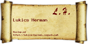 Lukics Herman névjegykártya